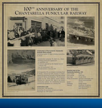 100th anniversary of the Chantarella funiCular railway - Engadin St ...