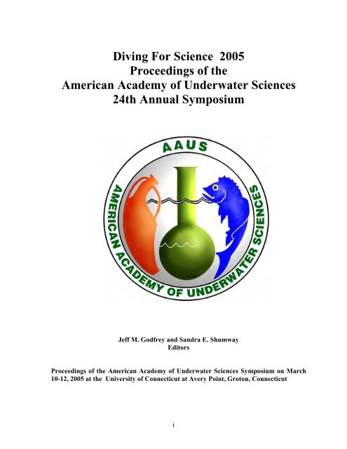 Diving For Science 2005 Proceedings Of The American