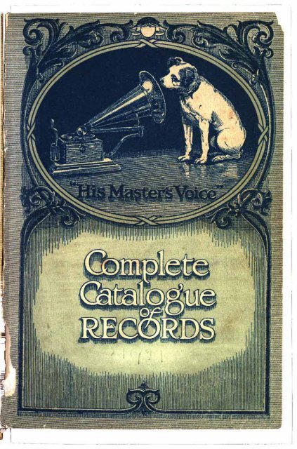 His Master's Voice General Catalogue 1921 - British Library - Sounds
