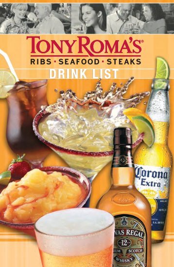 DRINK LIST - Tony Roma's