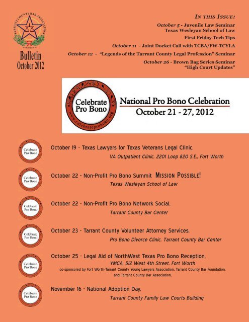 October 2012 - Tarrant County Bar Association