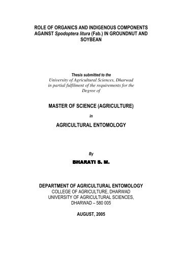 master of science (agriculture) agricultural entomology - ETD ...