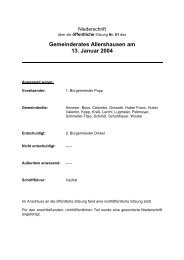 Gemeinderates Allershausen am 13. Januar 2004