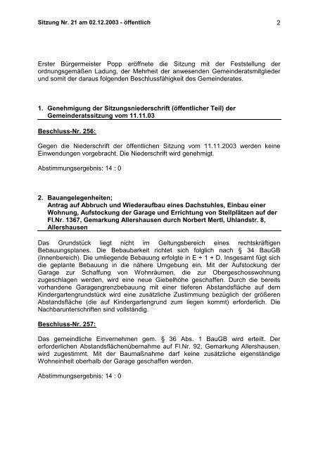 Landratsamt Freising – Bauleitplanung - Gemeinde Allershausen