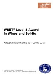 WSET® Level 3 Award in Wines and Spirits - Académie du Vin