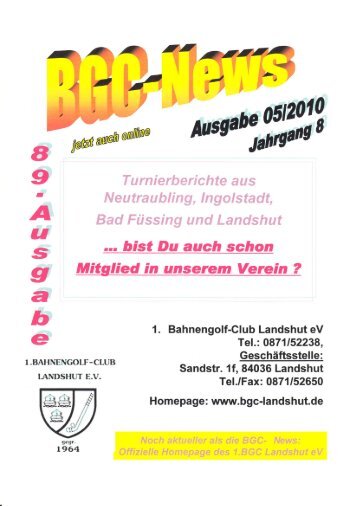 Ausgabe 05 / 2010 - 1. Bahnengolfclub Landshut