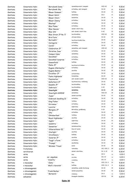 2012 Preisl-Bestandsiste - Staudengärtnerei Alpine Raritäten