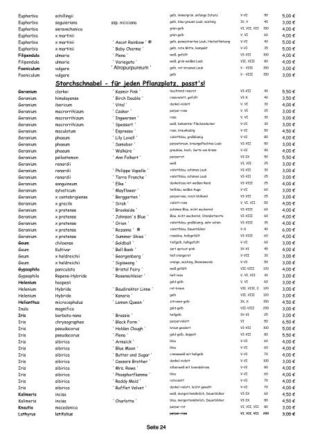 2012 Preisl-Bestandsiste - Staudengärtnerei Alpine Raritäten