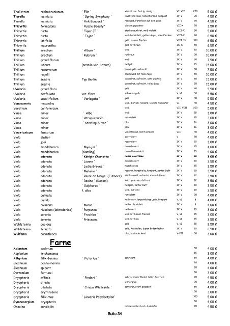 2012 Preisl-Bestandsiste - Staudengärtnerei Alpine Raritäten