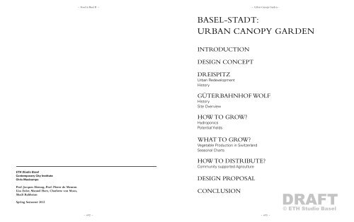 BASEL-STADT: 4 PRoPoSALS - ETH Basel