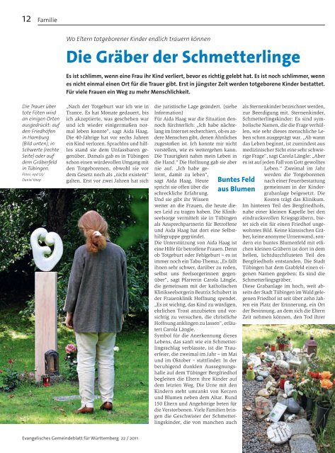 Artikel (Evang. Gemeindeblatt 22/2011) - Klinikseelsorge Tübingen