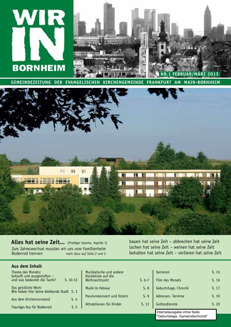 Inhalt - Evangelische Kirchengemeinde Frankfurt aM Unterliederbach