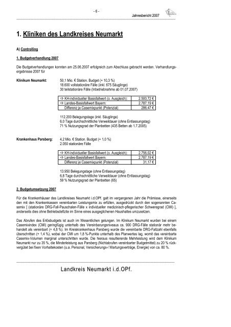 Jahresbericht 2007 - Landkreis Neumarkt