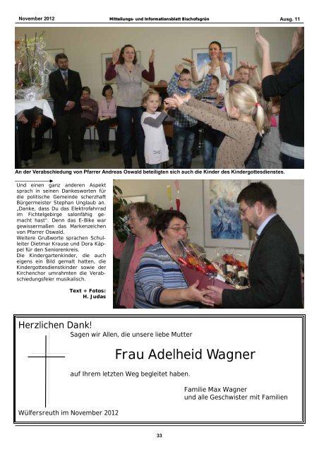 November - Gemeinde Bischofsgrün Fichtelgebirge - Bischofsgrün