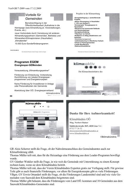 Verhandlungsschrift - Freinberg