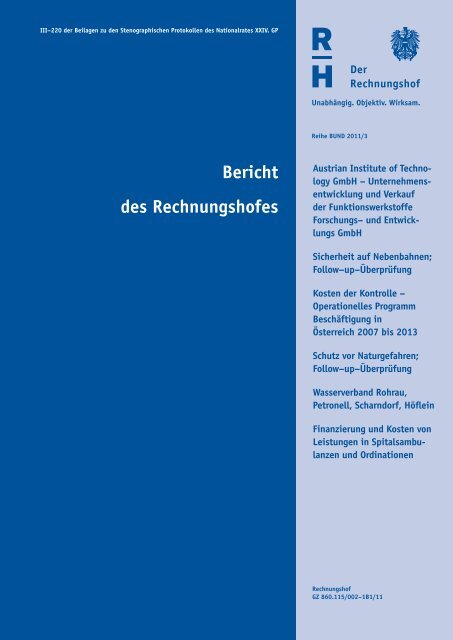 Bund 2011/03 - Der Rechnungshof