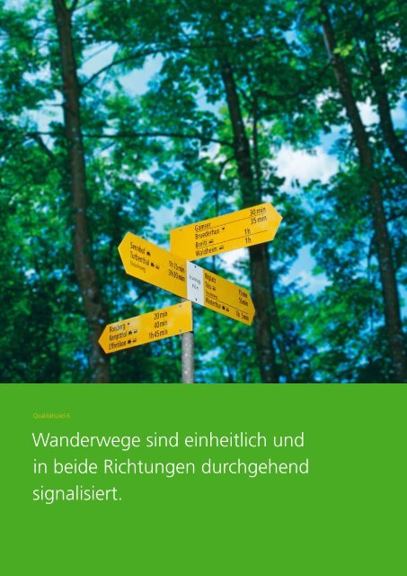 Qualitätsziele Wanderwege Schweiz - Schweizer Wanderwege