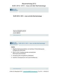 EnEV 2012 / 2013 – neue und alte Nachweiswege