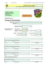 Vorlage der Streckenliste - Landkreis Kassel