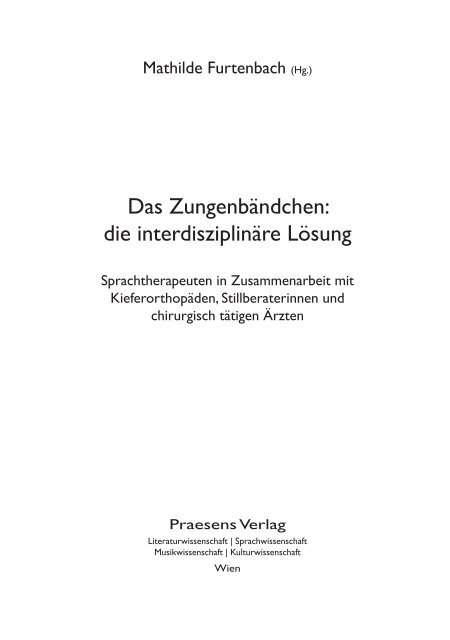 Das Zungenbändchen: die interdisziplinäre Lösung - Buchhandel.de