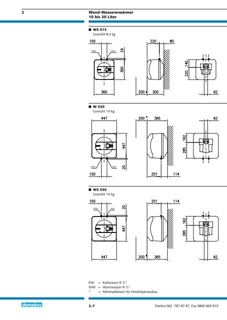 2 Wand-Wassererwärmer - Domotec AG