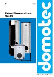 5 Einbau-Wassererwärmer Quadro - Domotec AG