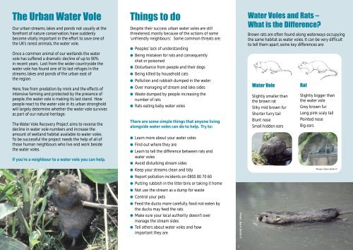 'From Coals to Voles' Leaflet - Durham Wildlife Trust