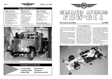 ''FBW-ZYT'' DIE AKTUELLEN CLUB-NEWS JULI 2008 - Fbw-Club