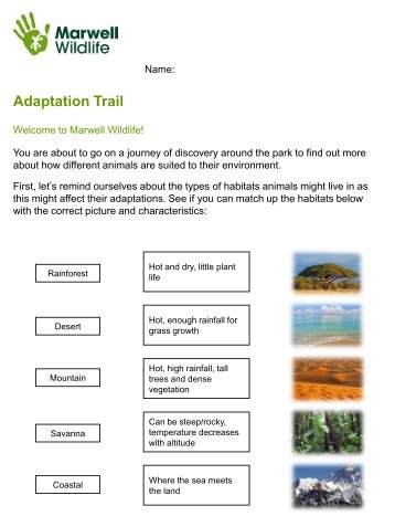 Adaptation Trail - Marwell Wildlife