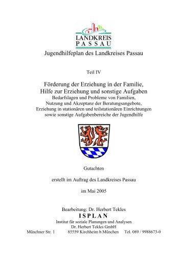 Jugendhilfeplan des Landkreises Passau ... - Landkreis Passau