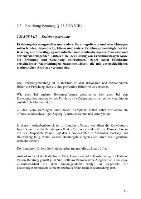 Jugendhilfeplan des Landkreises Passau ... - Landkreis Passau