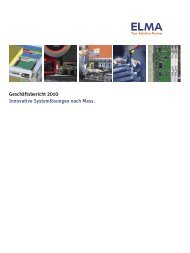 Geschäftsbericht 2010 Innovative Systemlösungen ... - Elma Electronic