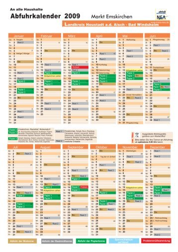 Abfuhrkalender 2009 - Landkreis Neustadt an der Aisch - Bad ...