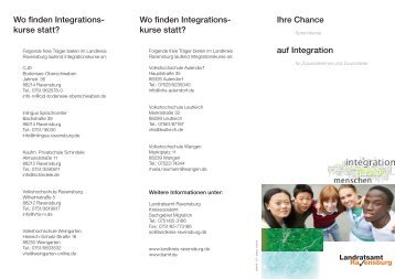 Integrationskurs für Zuwanderer.indd - im Landkreis Ravensburg