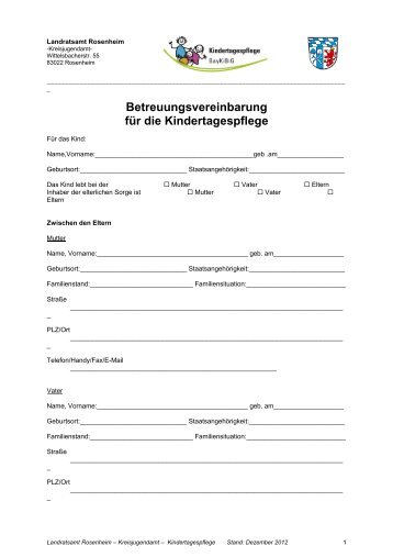 Betreuungsvereinbarung - Landkreis Rosenheim