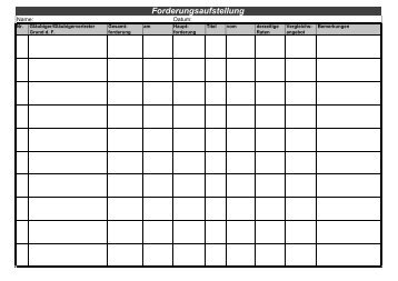 Vordruck Forderungsaufstellung - Landkreis Rastatt