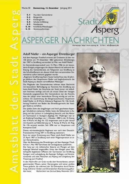 Adolf Niefer – einAsperger Ehrenbürger