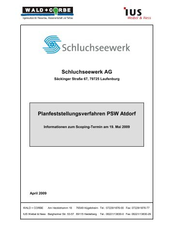 Schluchseewerk AG Planfeststellungsverfahren PSW Atdorf