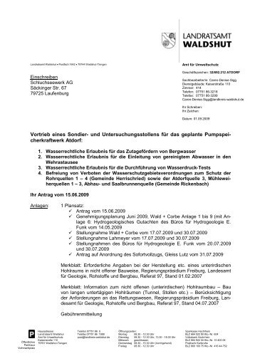 Entscheidung Sondier - Landratsamt Waldshut