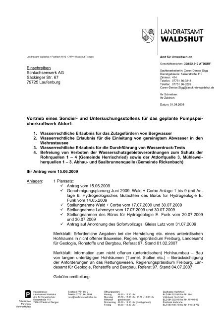 Entscheidung Sondier - Landratsamt Waldshut