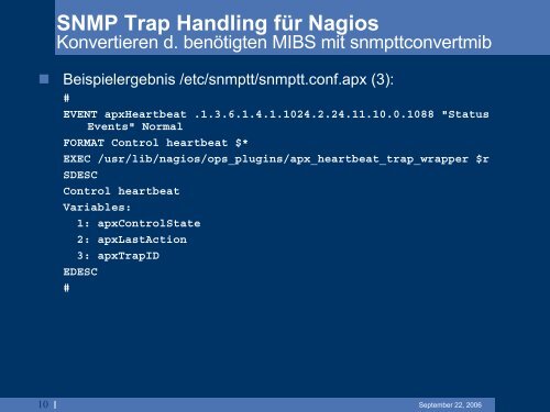 SNMP Trap Handling für Nagios