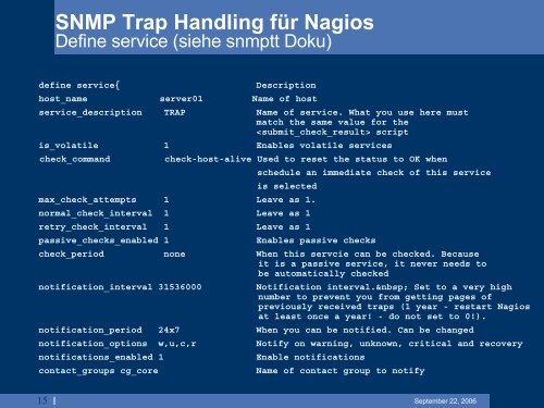 SNMP Trap Handling für Nagios