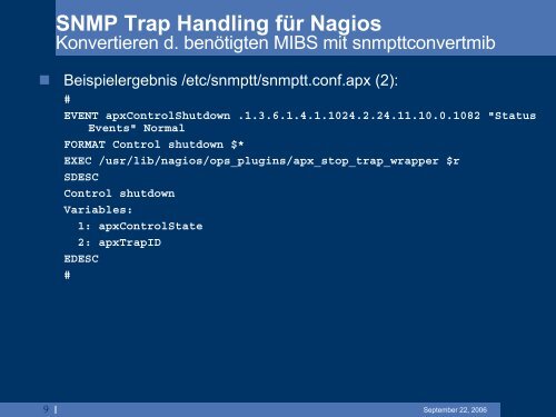 SNMP Trap Handling für Nagios