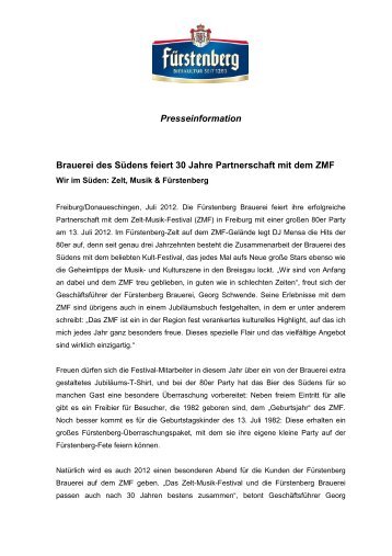 Brauerei des Südens feiert 30 Jahre Partnerschaft mit - Fürstenberg ...