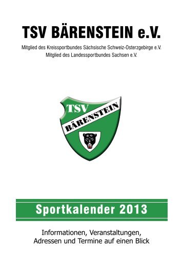Sportkalender 2013 - TSV Bärenstein