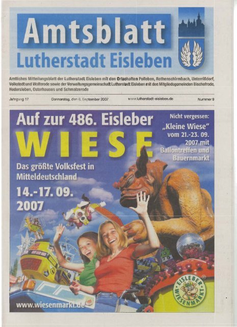 Amtliches Mitteilungsblatt der Lutherstadt Eisleben mit den ...