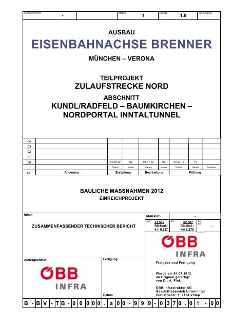 Zusammenfassender Technischer Bericht - Bundesministerium für ...