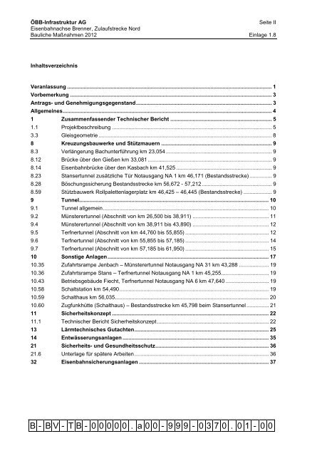 Zusammenfassender Technischer Bericht - Bundesministerium für ...