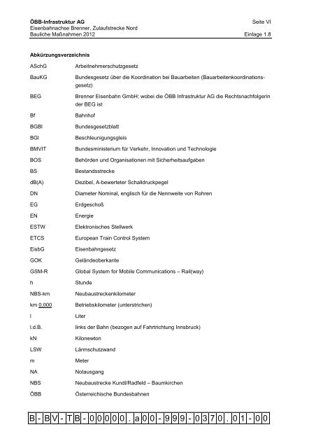 Zusammenfassender Technischer Bericht - Bundesministerium für ...