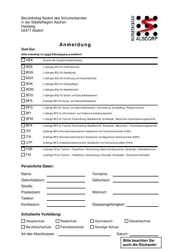 Anmeldung - Berufskolleg Alsdorf